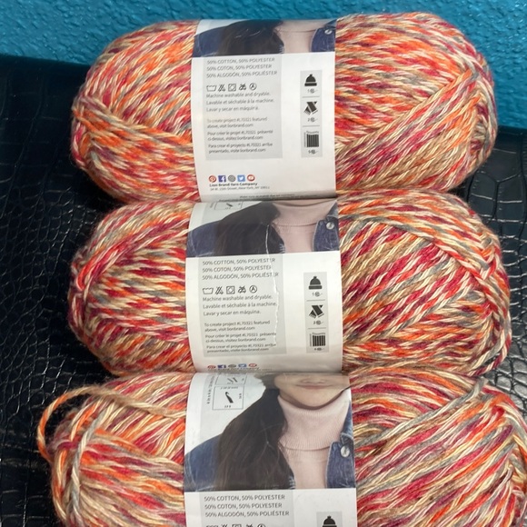 3 NWT Lion Brand Flikka 50% Cotton 50% Polyester Variegated Yarn in 701 Toucan - Picture 5 of 6